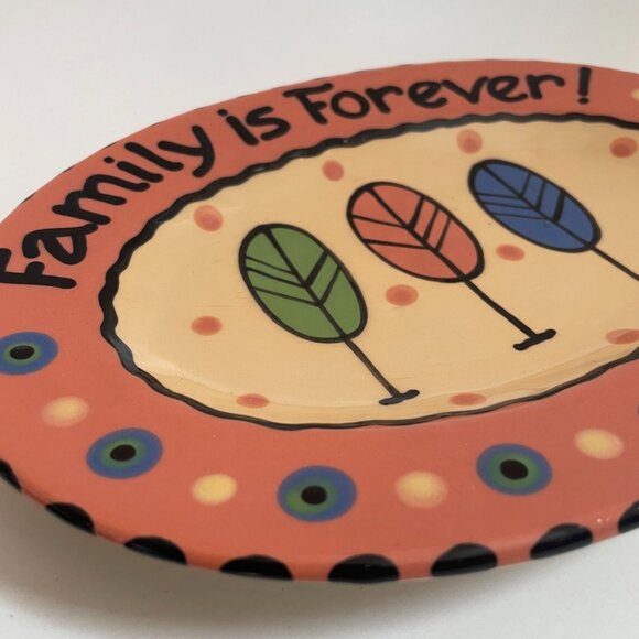 “Family is Forever” Hand-Painted Ceramic Plate - Picture 2 of 8